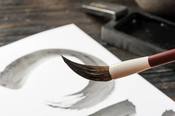 Closeup writing brush — Stock Photo, Image