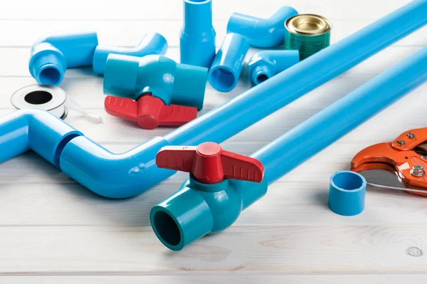 Collegamenti del tubo del PVC — Foto Stock
