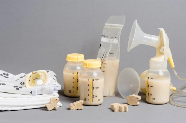 Bottle Mother Breast Milk Breast Milk Storage Handling Concept — Stock Photo, Image