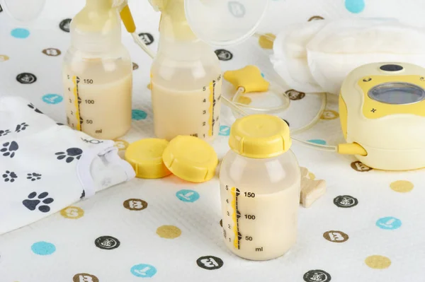 Bottle Mother Breast Milk Breast Milk Storage Handling Concept — Stock Photo, Image