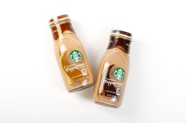 BANGKOK, THAILAND - 03 Mart 2017: Bir şişe Starbucks Frappuccino İçeceği 9.5 Ounce. 