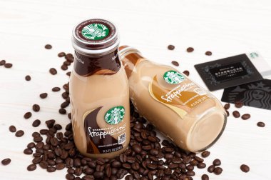 BANGKOK, THAILAND - 03 Mart 2017: Bir şişe Starbucks Frappuccino İçeceği 9.5 Ounce. 