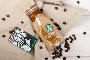 BANGKOK, THAILAND - 03 Mart 2017: Bir şişe Starbucks Frappuccino İçeceği 9.5 Ounce. 