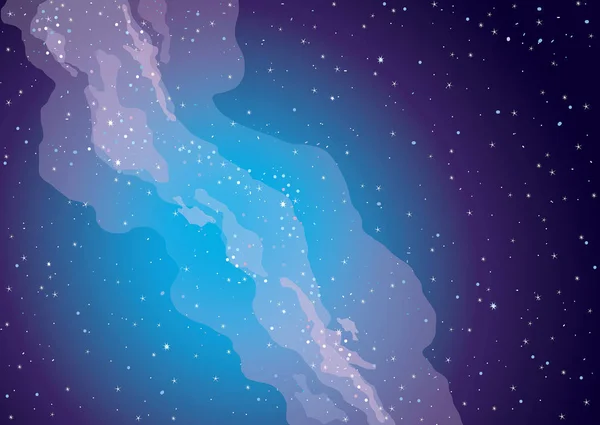 Ilustración Vectorial Con Cielo Estrellado Nocturno Vía Láctea — Archivo Imágenes Vectoriales