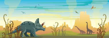 Dinozorlar ve tarih öncesi doğa.