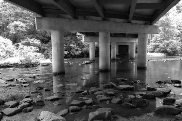 Infrarotbrücke Wald — Stockfoto