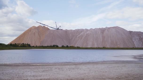 Vista Dei Cumuli Scorie Più Grande Deposito Mondiale Sali Potassio — Video Stock