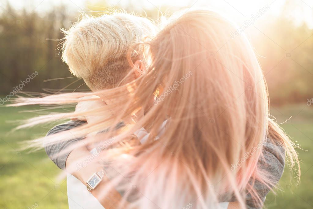 Two active young women having fun outdoors. Close up