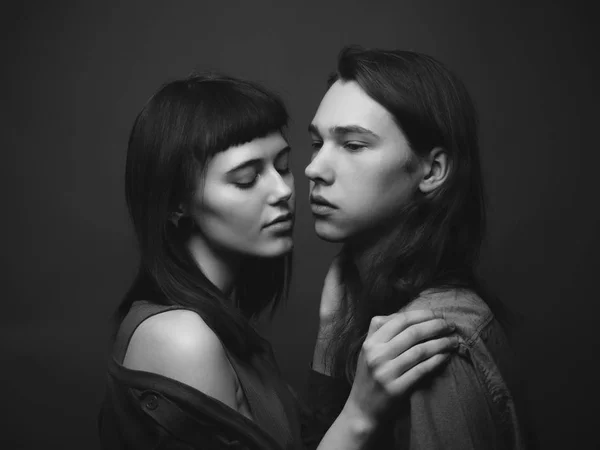 Couple Love Black White — Stock Photo, Image