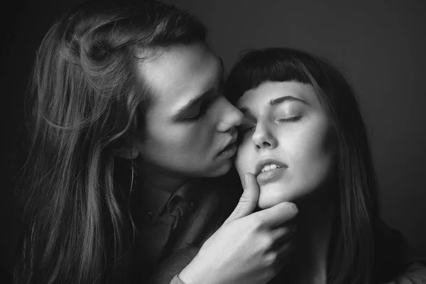 Passionate Couple Black White — Stock Photo, Image