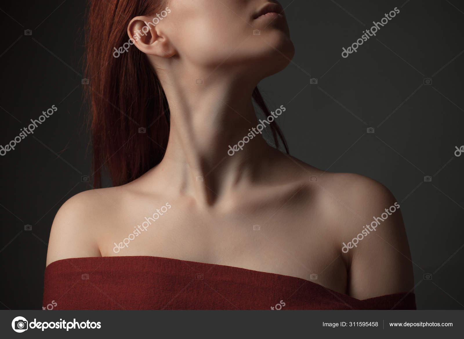 Portrait Beautiful Young Fit Woman Shoulders Stock Photo 593841872