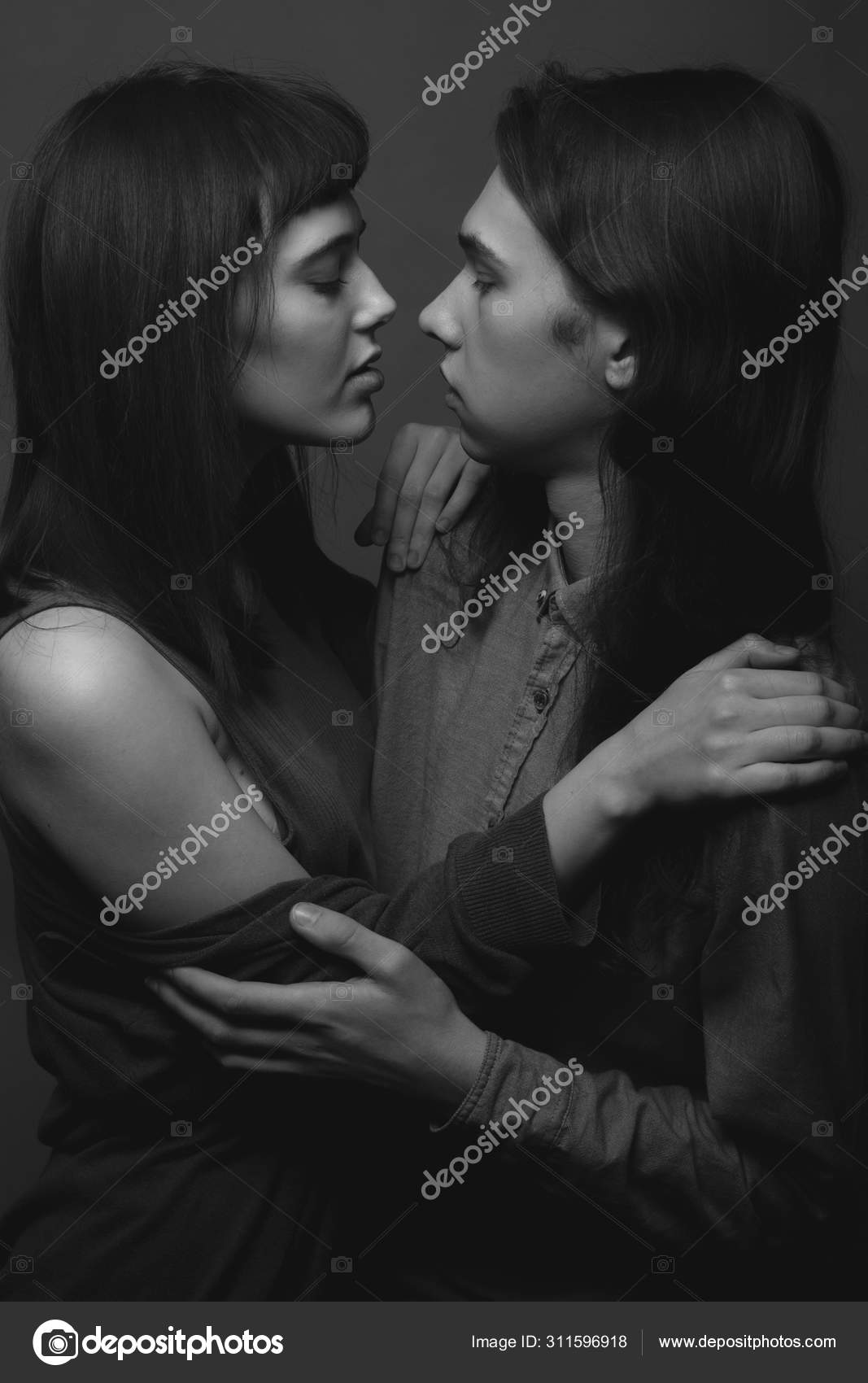 Passionate Hug Black And White