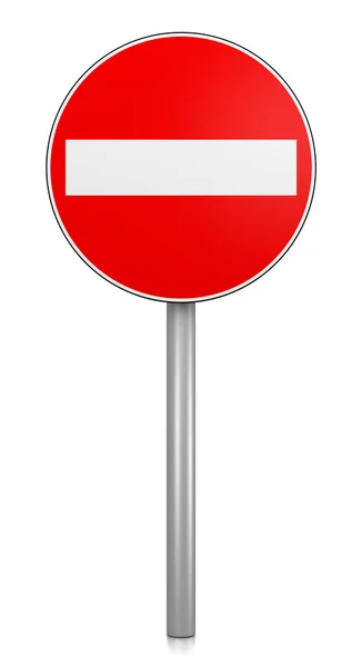 访问被拒绝的道路标志白色背景3D — 图库照片