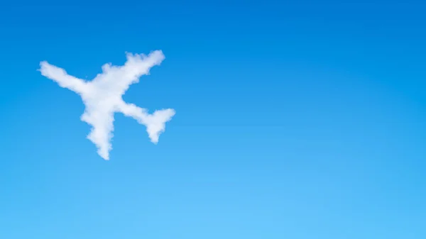 Nuage Forme Avion Dans Ciel Bleu Avec Copyspace — Photo