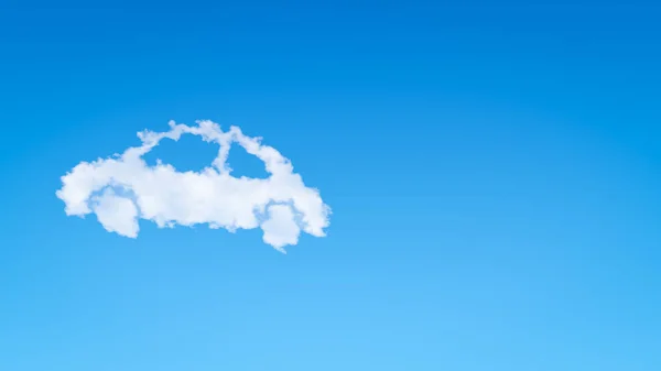 青い空の車のシンボルの形の雲とCopyspace — ストック写真