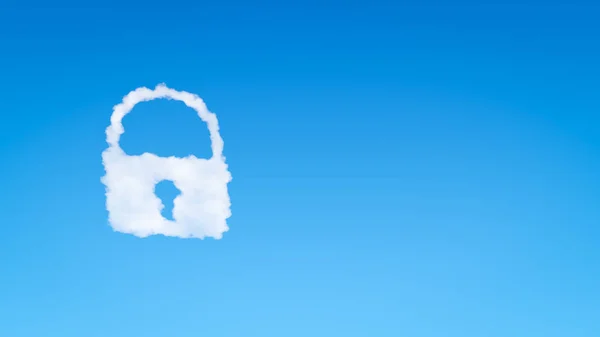 Candado Símbolo Forma Nube Cielo Azul Con Copyspace — Foto de Stock