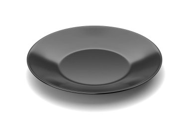 Bir tek boş siyah plaka üzerinde beyaz izole 3d resimde arka plan