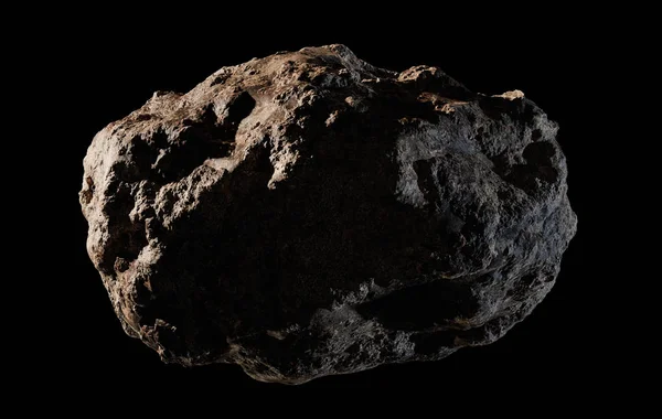 Asteroide isolato su sfondo nero — Foto Stock