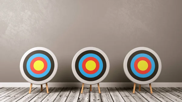 Targets on Wooden Floor in the Room — Stock Photo, Image