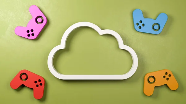 Cloud Gaming Service Concept Illustration