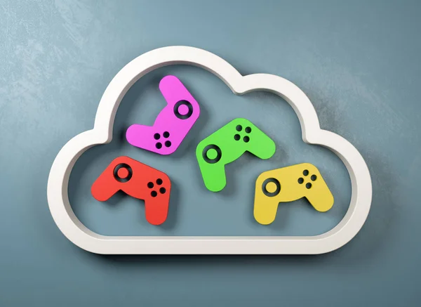 Ilustrasi Konsep Cloud Gaming Service — Stok Foto