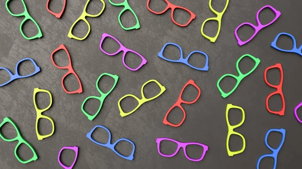 Πολύχρωμα γυαλιά πλαίσιο σχήματα στον τοίχο — Φωτογραφία Αρχείου