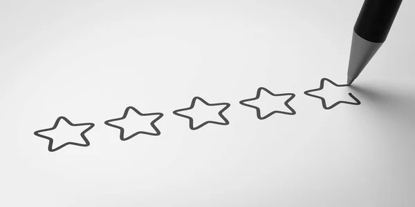 Five Stars Rating, Satisfaction Concept — Stock Photo, Image