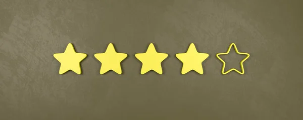 Vier van de vijf sterren rating, goede rating concepten — Stockfoto