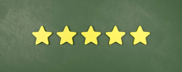 Five of Five Stars Rating, Very Good Rating Concepts — Stock Photo, Image