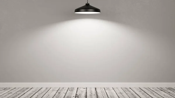 Egy üres helyiség fala, amely megvilágítja a lámpát — Stock Fotó