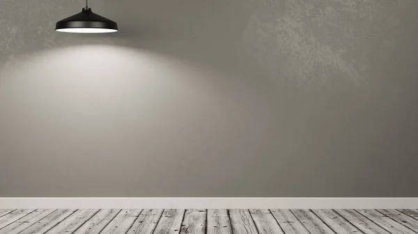 Egy üres helyiség fala, amely megvilágítja a lámpát — Stock Fotó