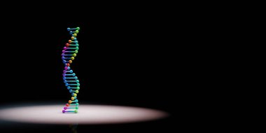 DNA Chain Spotlighted on Black Background clipart
