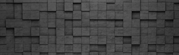 Cuadrados negros 3D patrón de fondo — Foto de Stock