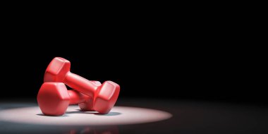 Siyah Arkaplanda Kırmızı Dambıllar