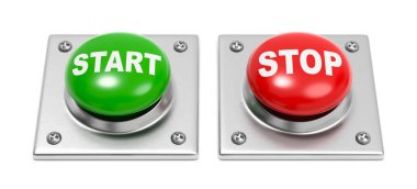 Start and Stop Buttons on White clipart