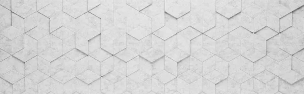 Lichtgrijze Rhombus en Hexagons 3D patroon achtergrond — Stockfoto