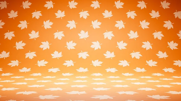 Empty Blank Orange Leaves Pattern Studio Background — Stock Photo, Image