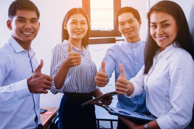 iş insanlar iş başarı müzakere sonra Thump m