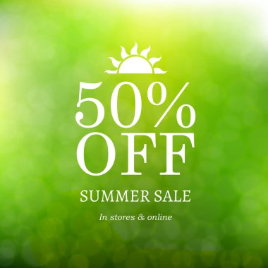 İndirimli Yaz Arkaplanı Gradyan Örgü, Vektör İllüstrasyonu