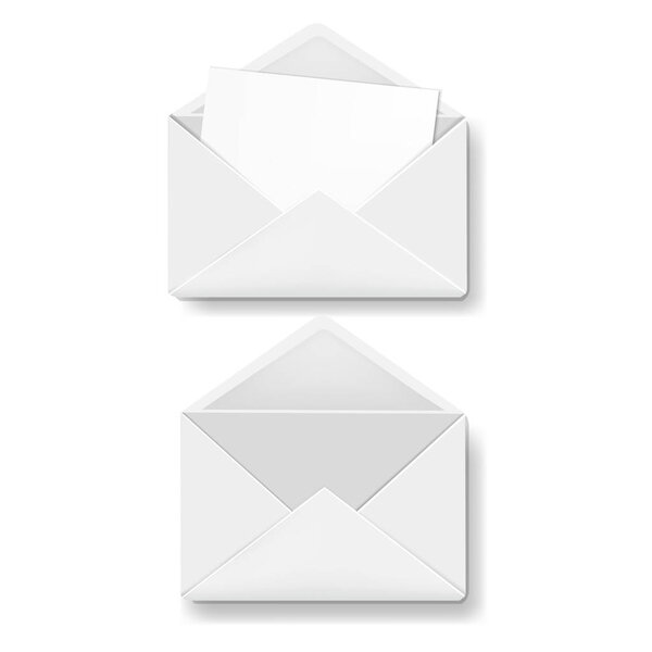 Envelope Collection White Background With Gradient Mesh, Vector Illustration