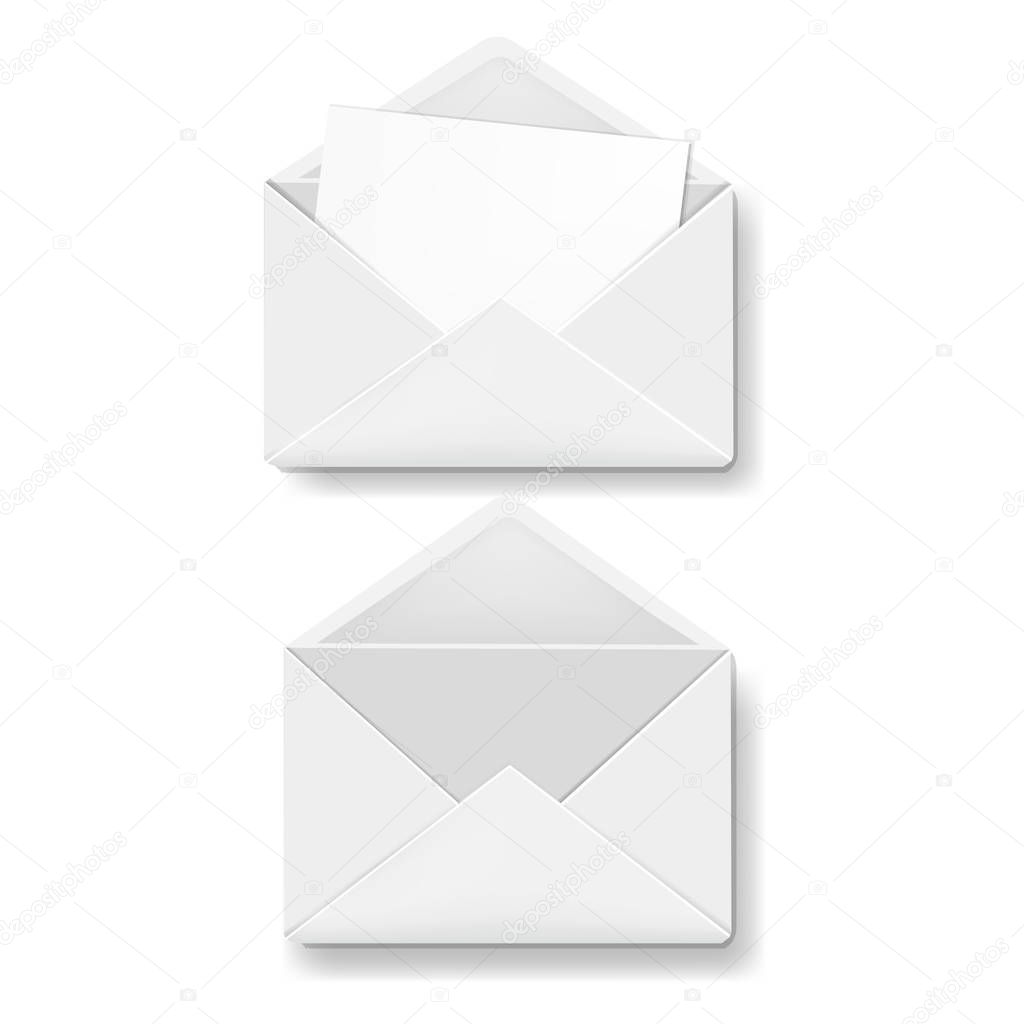 Envelope Collection White Background With Gradient Mesh, Vector Illustration