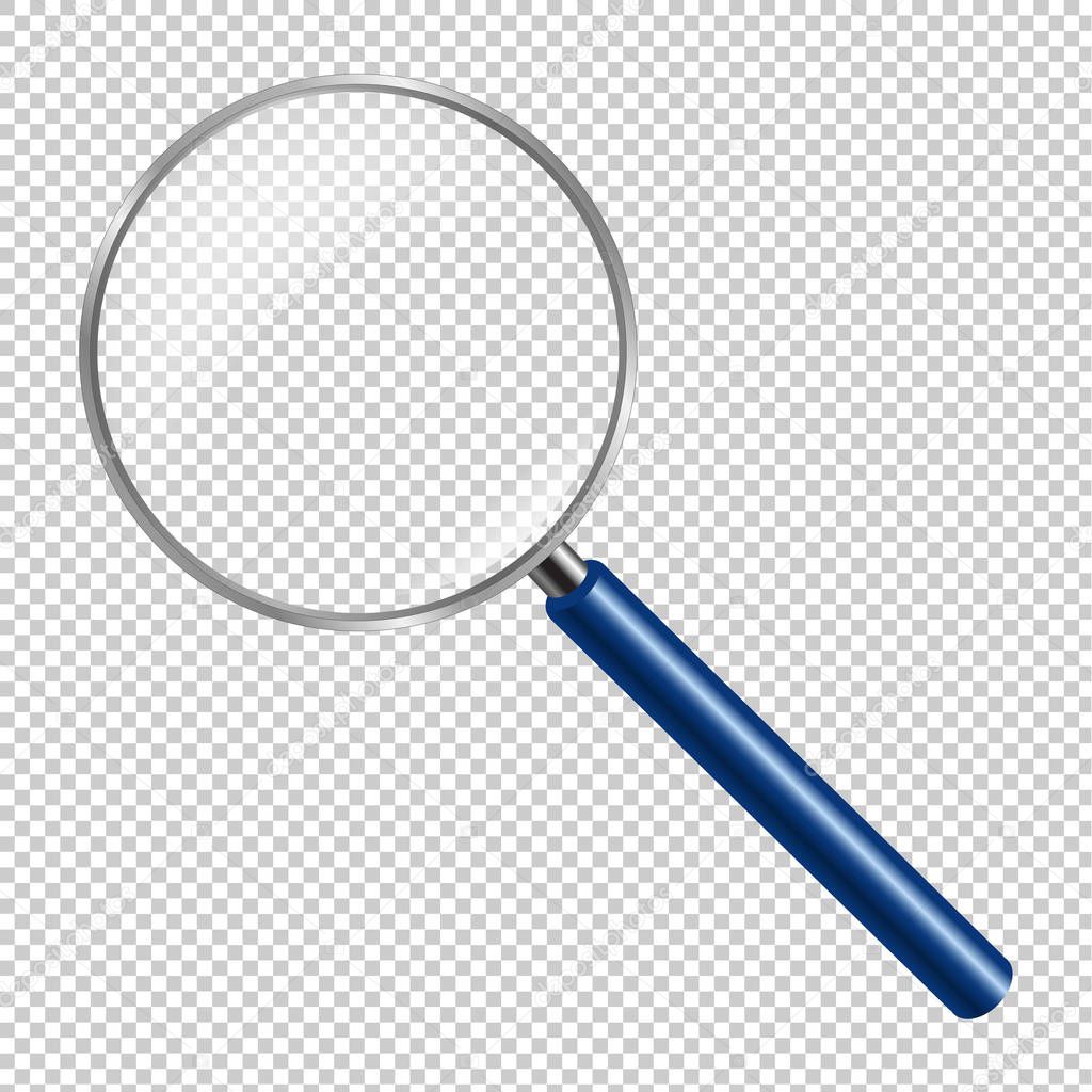 Magnifying Glass Isolated With Gradient Mesh, Vector Illustration