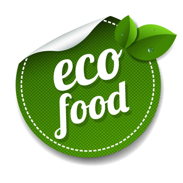 Eco Food Isolé Fond Blanc Avec Maille Dégradée Illustration Vectorielle — Image vectorielle