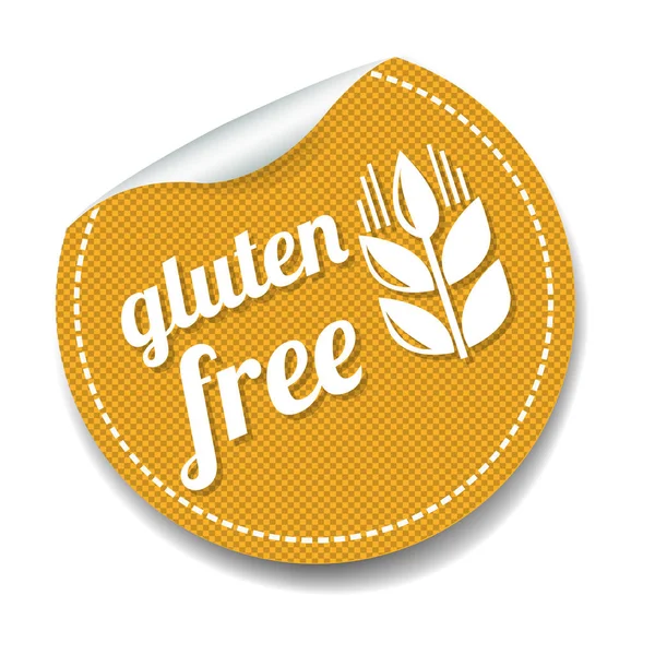 Gluten Free Sticker Isolated White Background Gradient Mesh Vector Illustration — Stock Vector