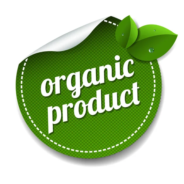 Organik Ürün Etiketi Zole Beyaz Arkaplan — Stok Vektör