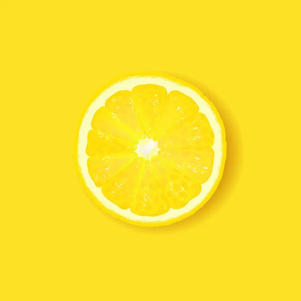 Lemon Izolované Žluté Pozadí Gradientní Sítí Vektorové Ilustrace — Stockový vektor