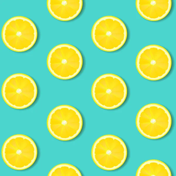 Lemon Isolated Mint Background Gradient Mesh Vector Illustration — Stock Vector