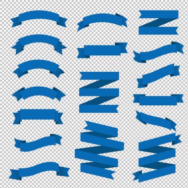 Mavi Kurdele Büyük Set Şeffaf Arkaplan, Vektör Resimleri