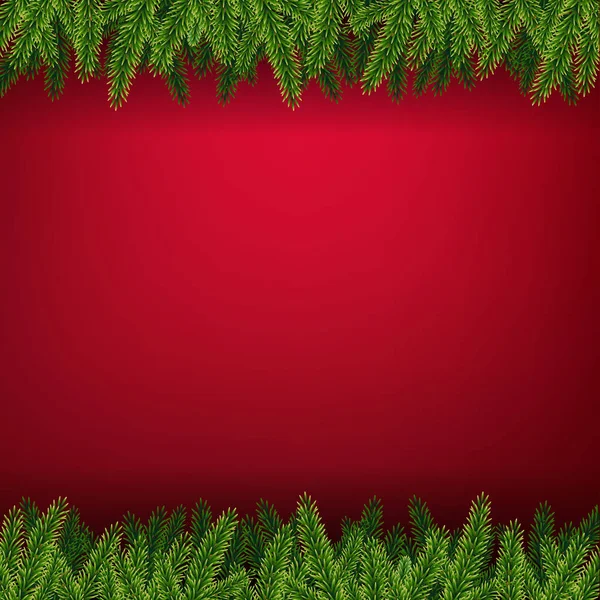 Christmas Card Firtree Frame Gradient Mesh Vector Illustration — Stock Vector