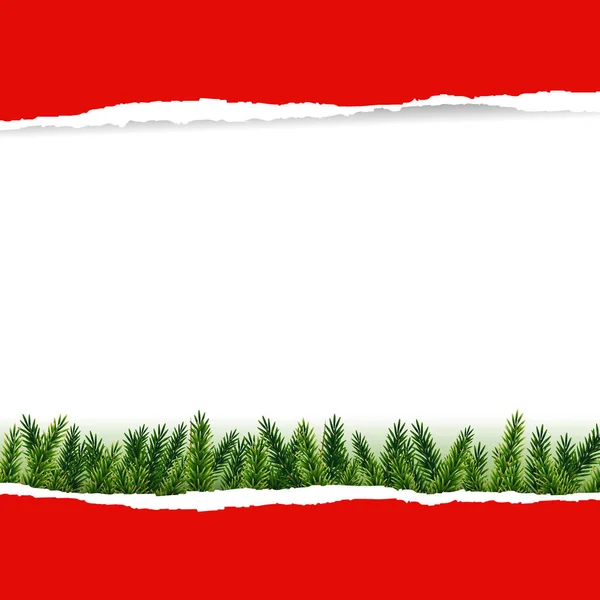グラデーションメッシュのあるフルツリーで赤い紙をリッピング ベクトルイラスト — ストックベクタ